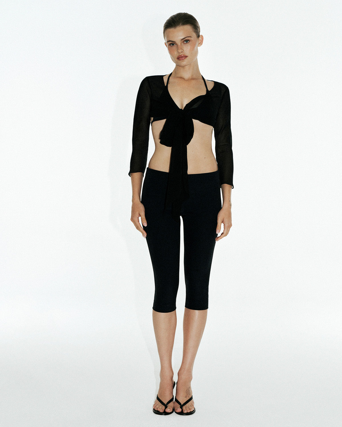 June Silk Tie Top | Black