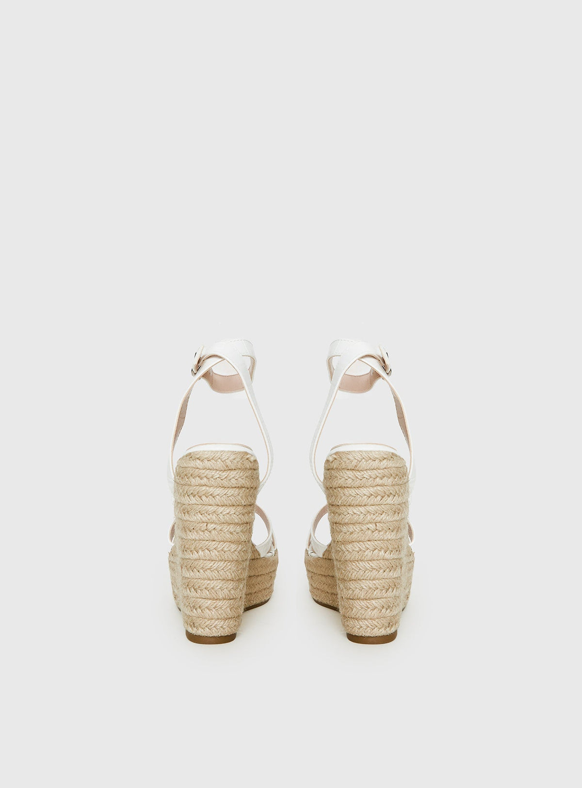 Jesper Espadrille Wedged Heels White Croc