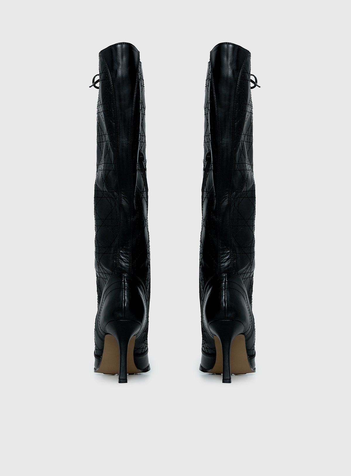 Creator Knee High Lace-Up Boots Black