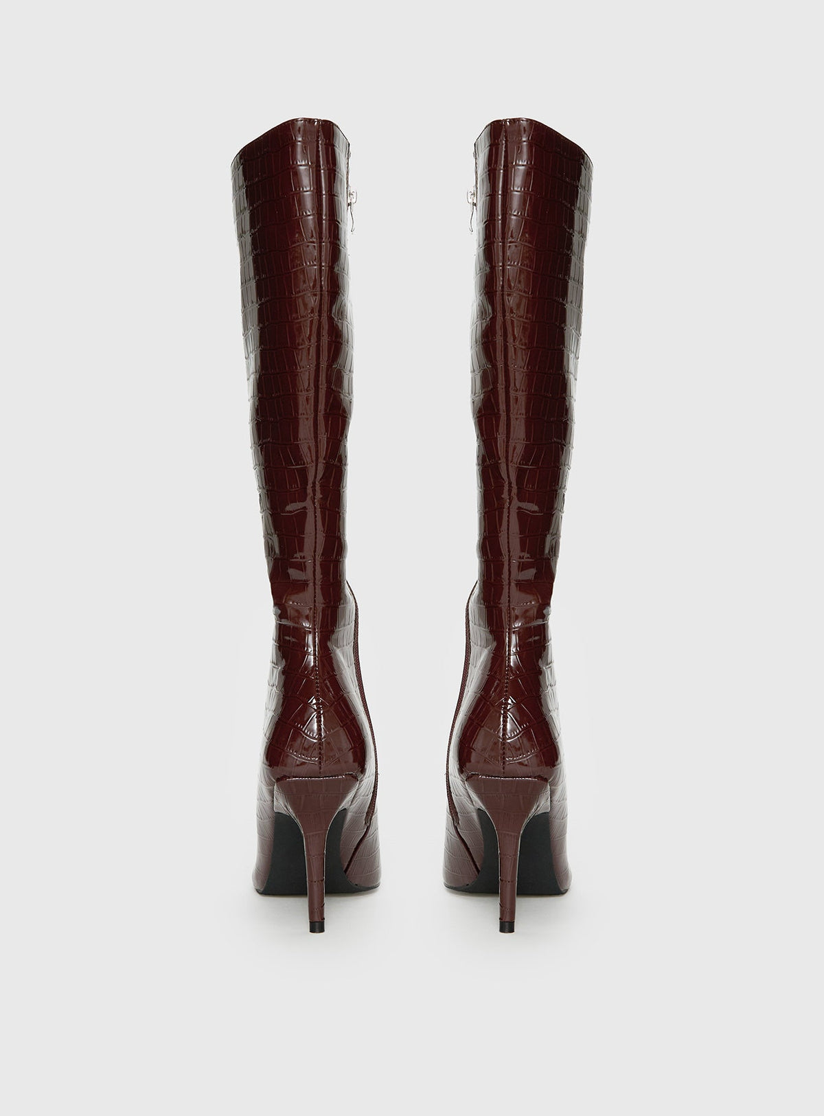Alexx Knee High Boots Burgundy