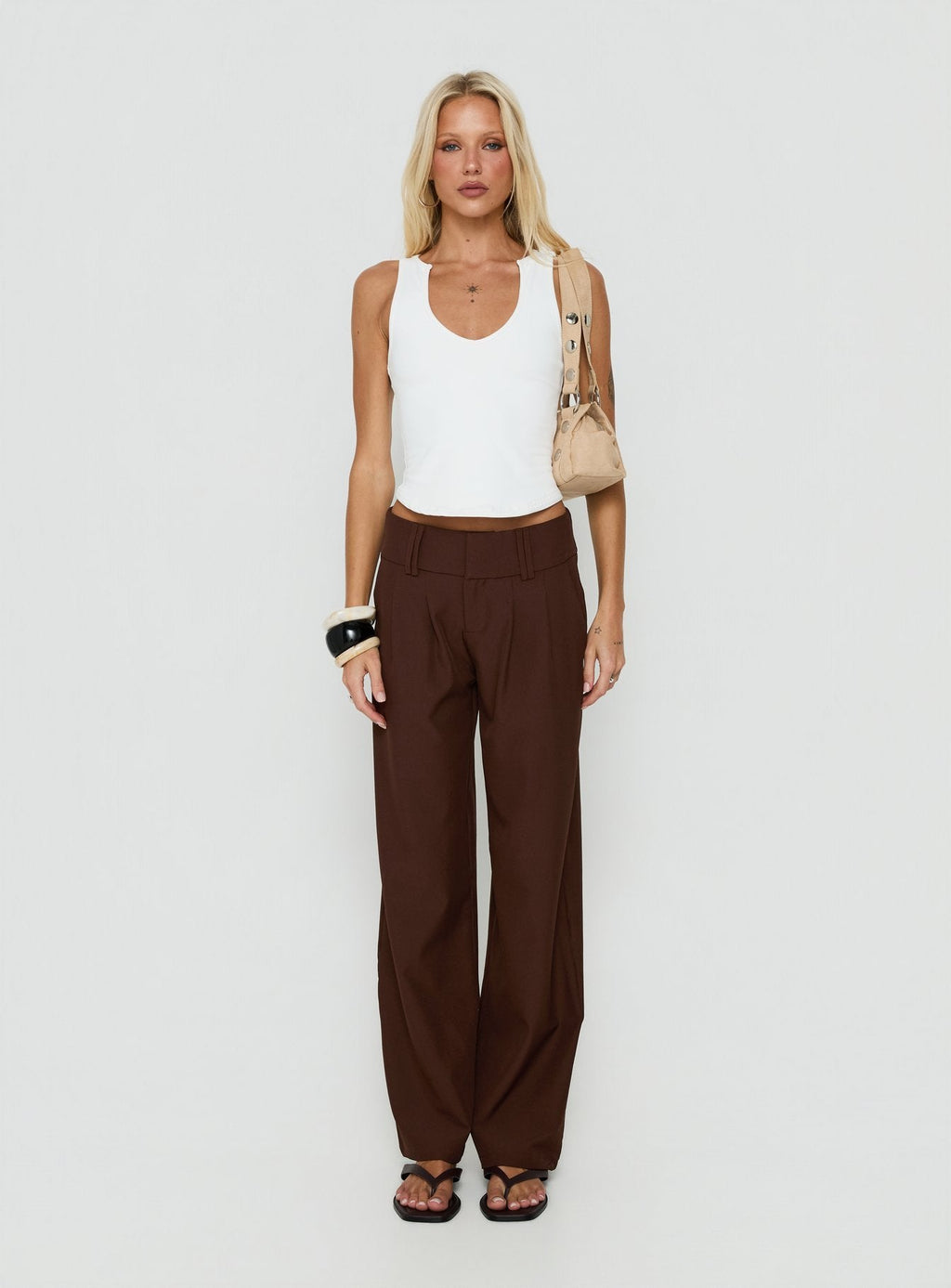 Two Lovers Low Rise Pants Chocolate