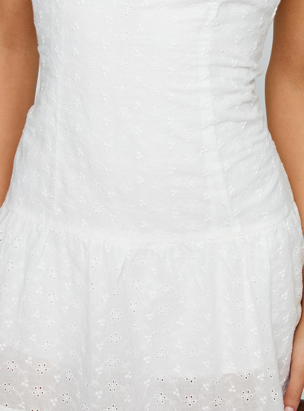 Veyla Frill Playsuit White