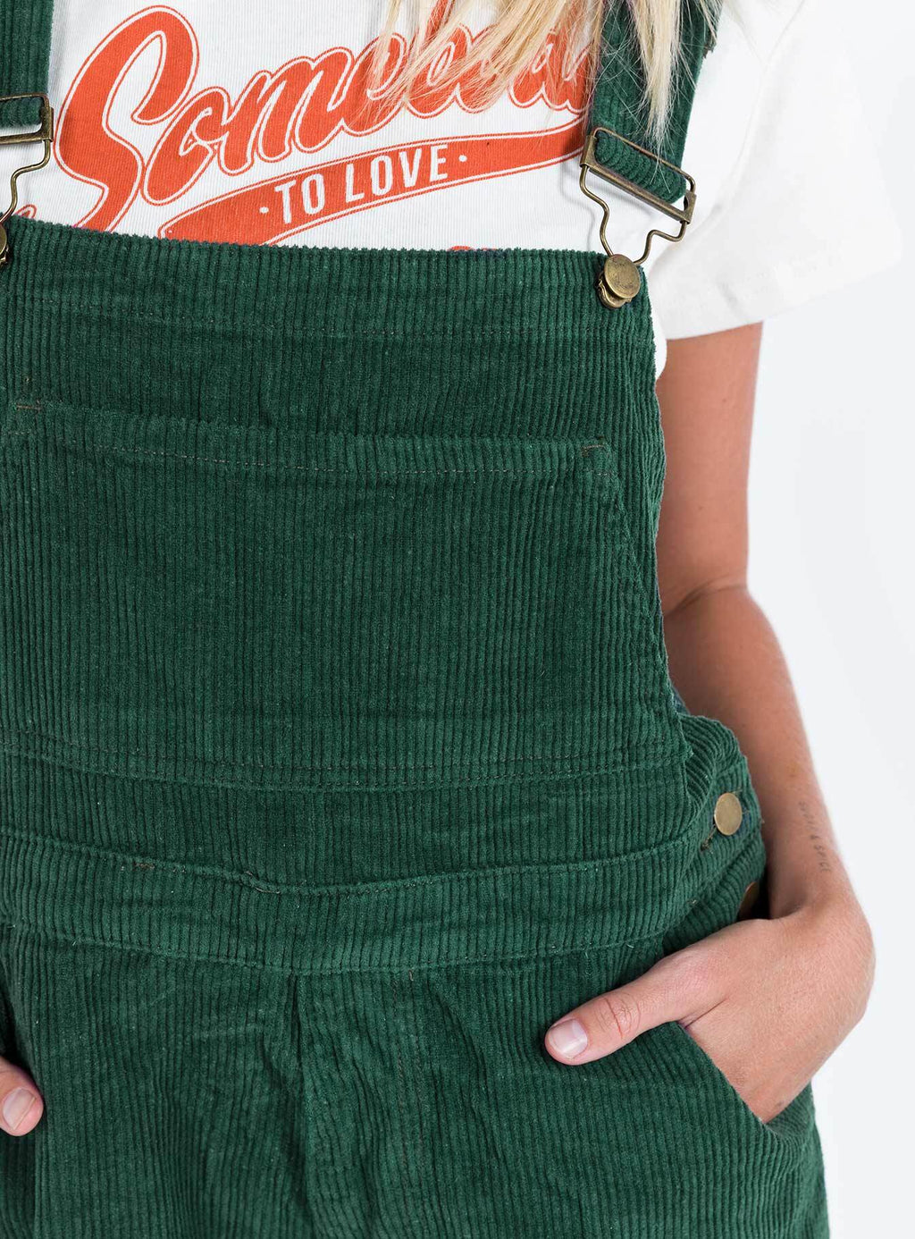 Kacey Short Overalls Khaki Tall