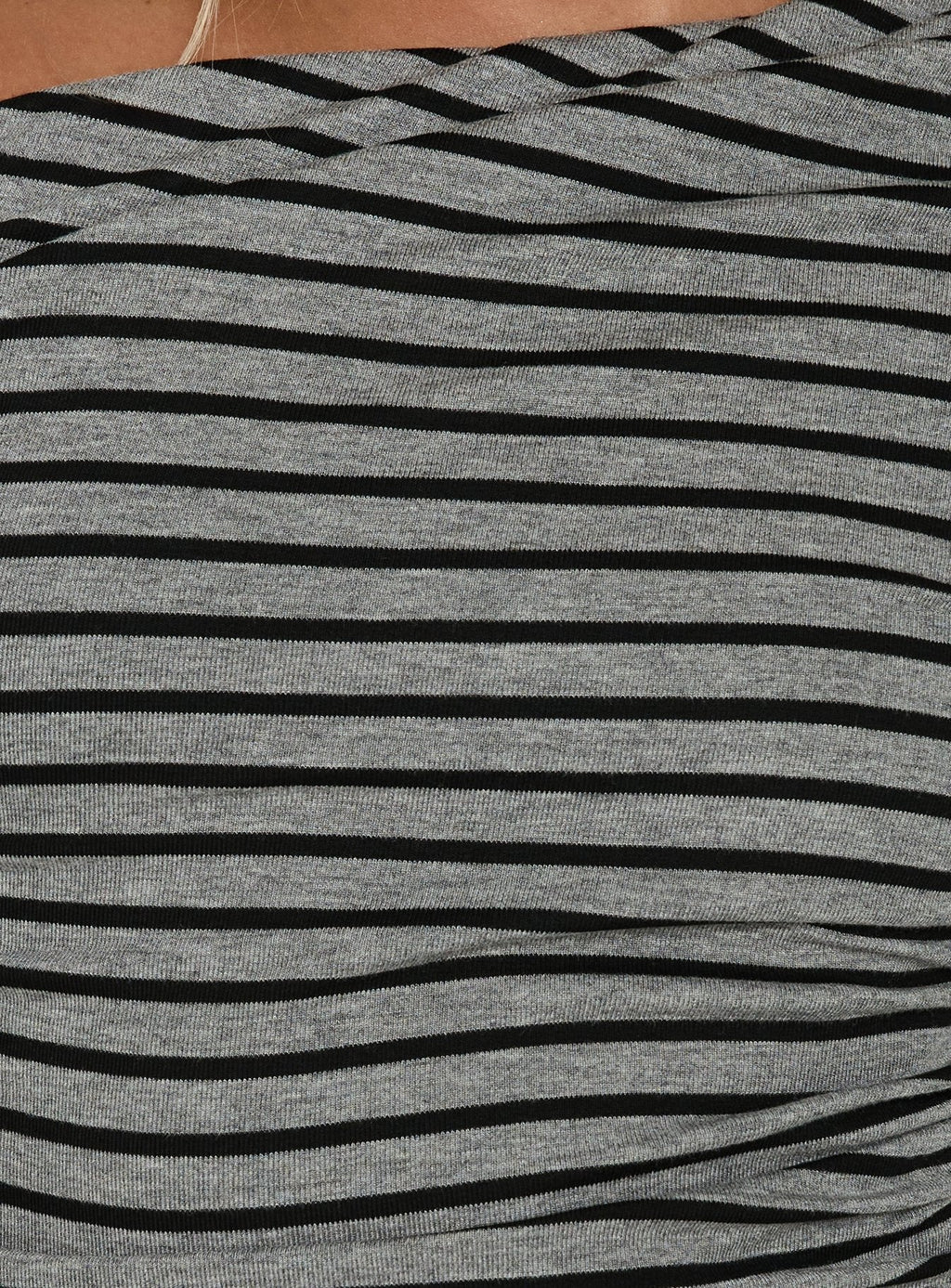 Beller Long Sleeve Mini Dress Grey / Black Stripe