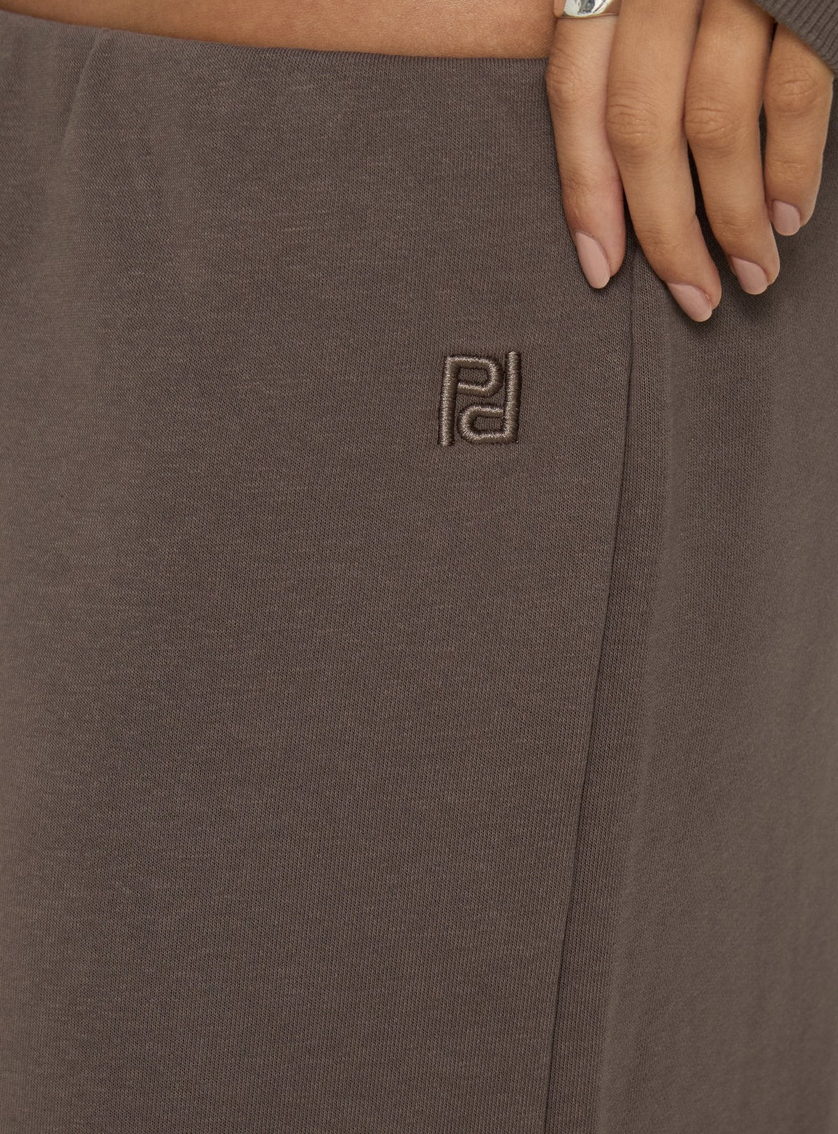 Kaeya Fleece Wide Leg Low Rise Pants Grey