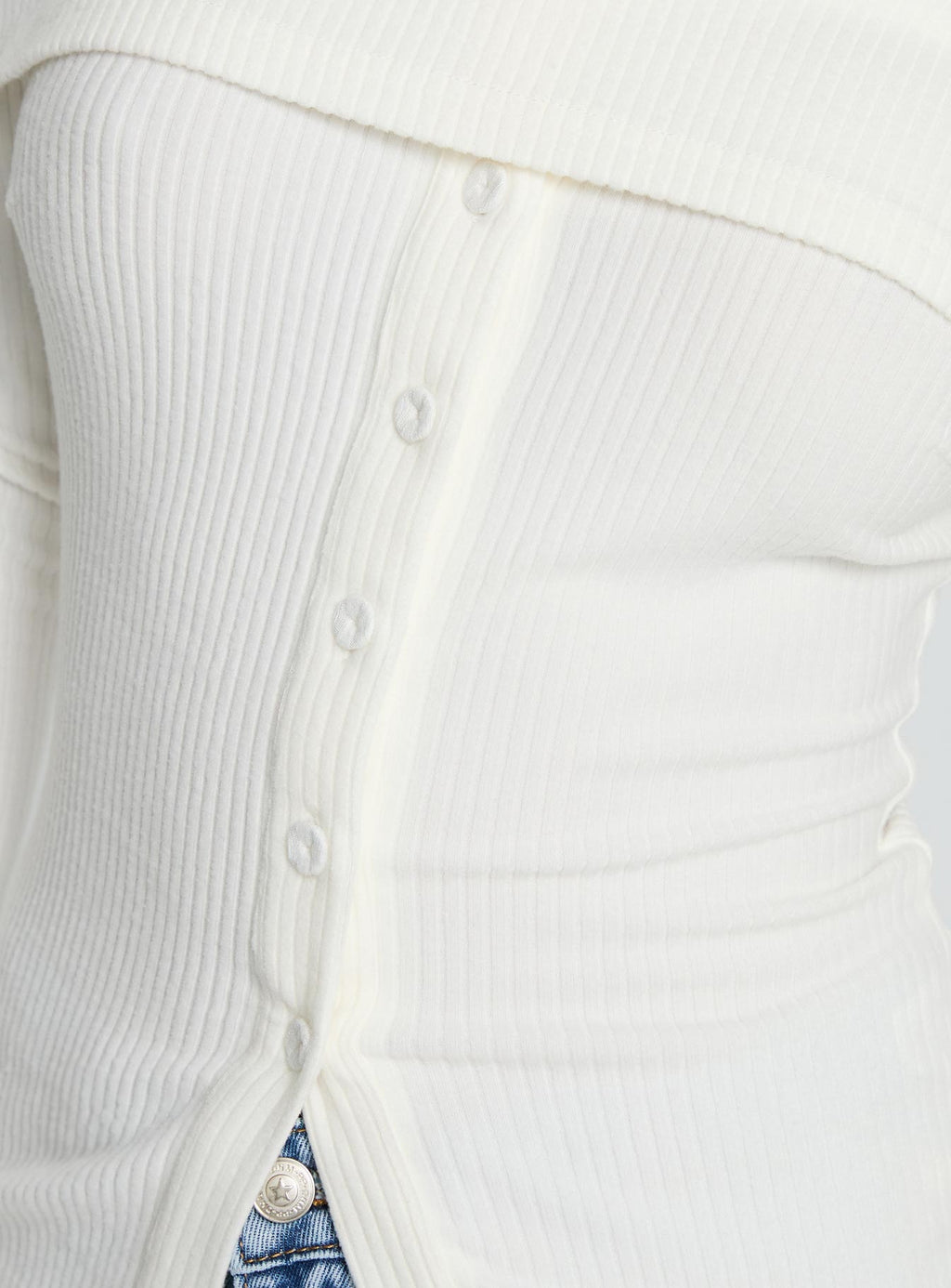 Dusk Dipped Off Shoulder Top White