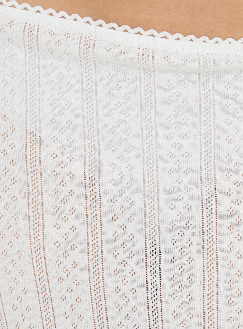 Coralyne Pointelle Midi Skirt White