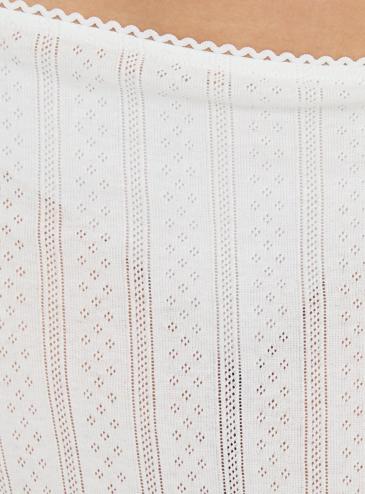 Coralyne Pointelle Midi Skirt White