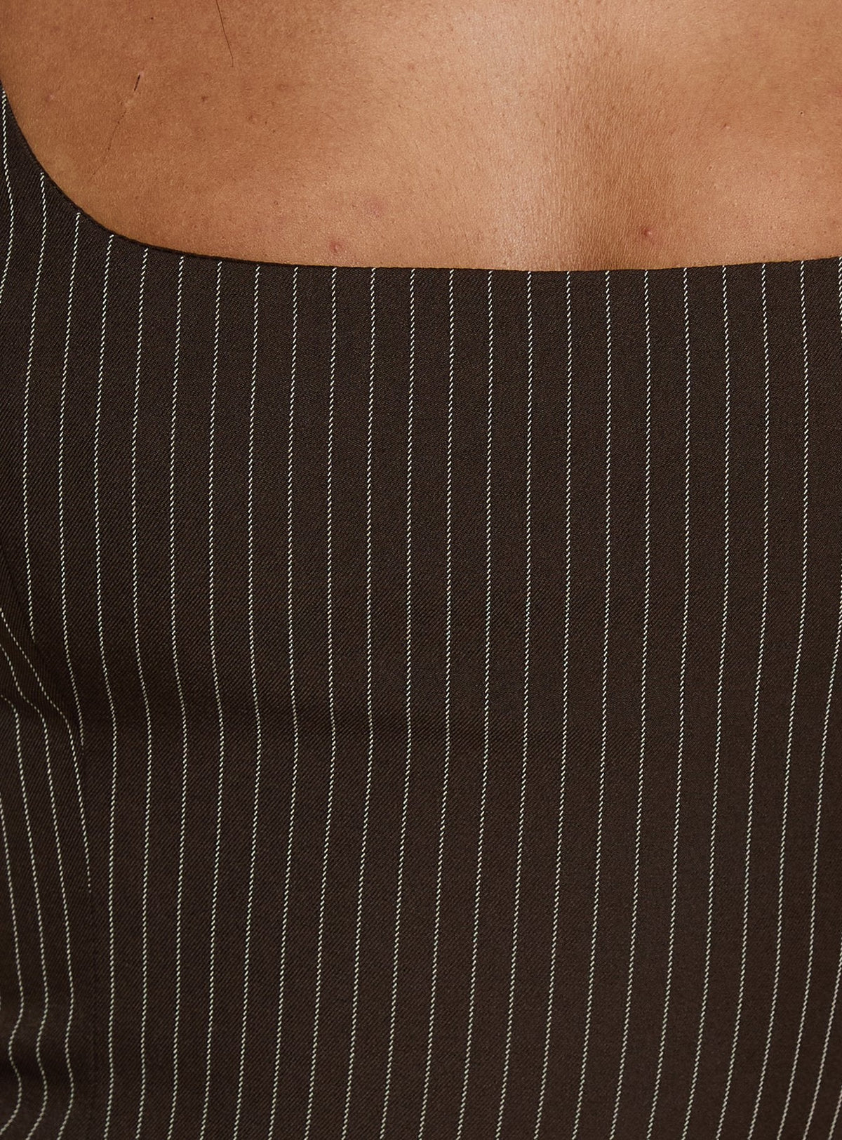 Party Invitations Tailored Top Brown Pinstripe