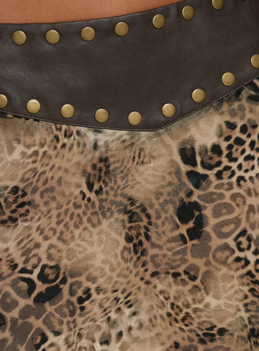 Dark Mirage Asymmetrical Midi Skirt Leopard