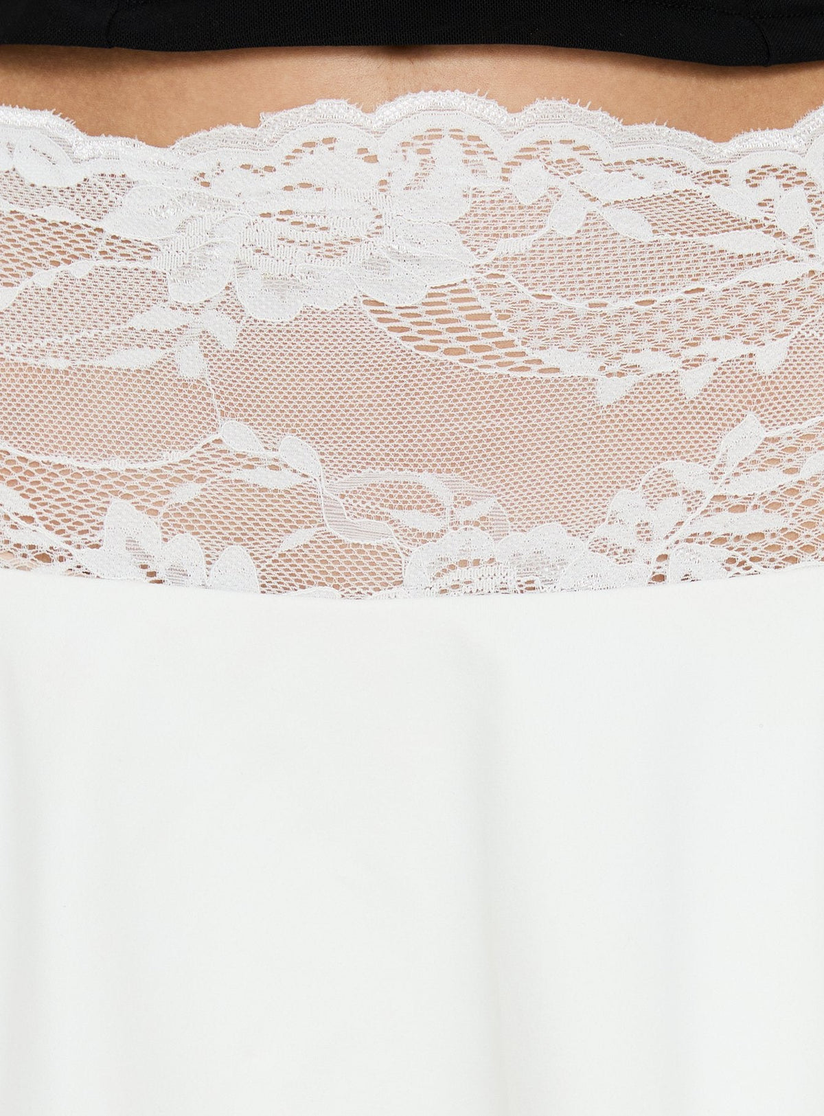 Kecia Lace Waistband Mini Skirt White