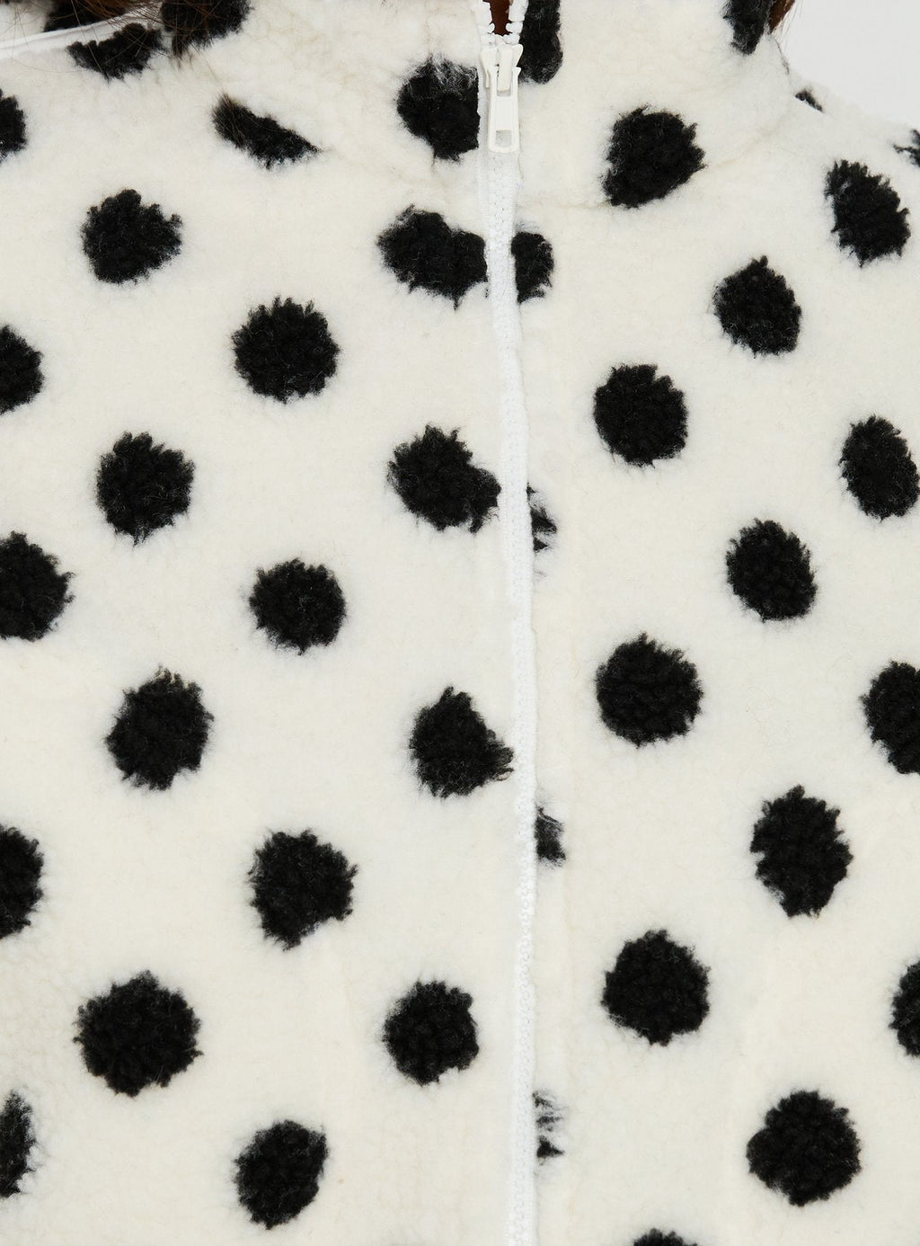 Sammee Polar Fleece Contrast Zip Through Jacket White Polka