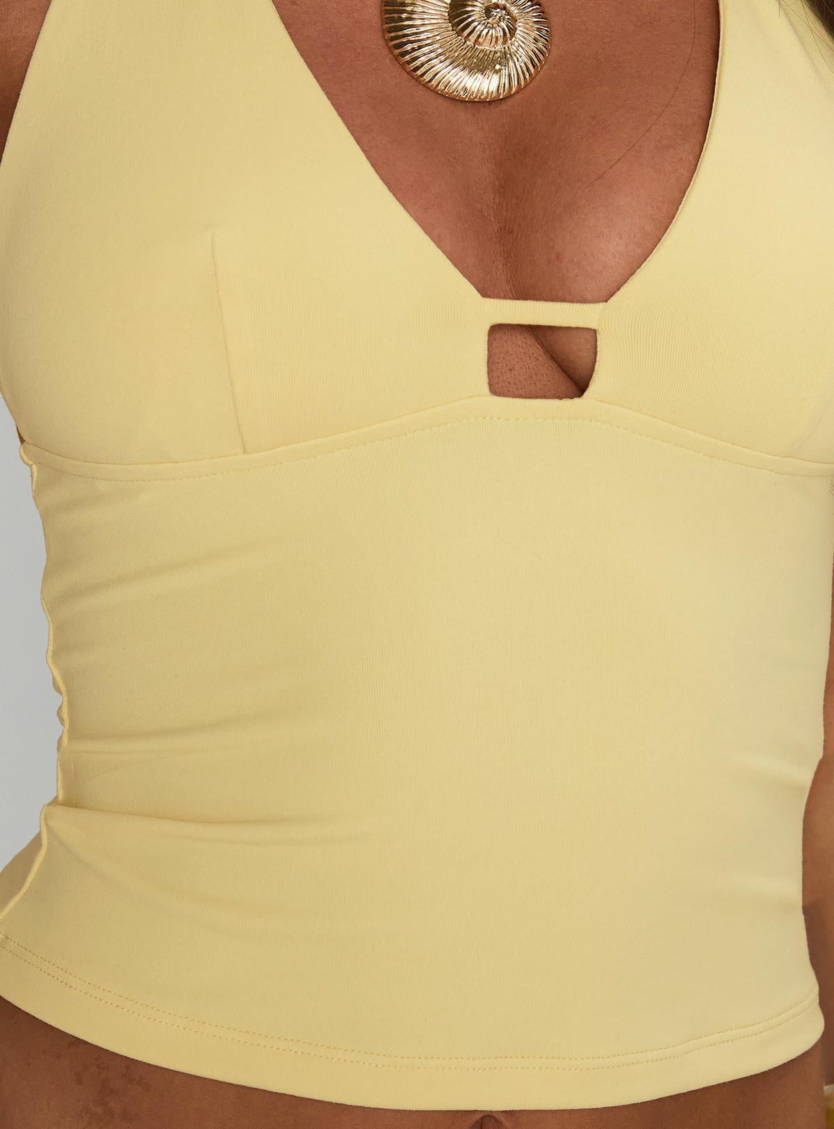 Impress Me Halter Top Lemon