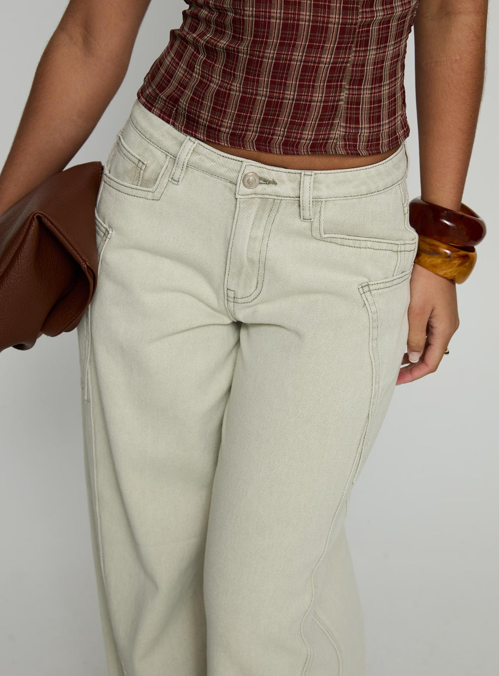 Amargo Mid Rise Baggy Jeans Sage Wash