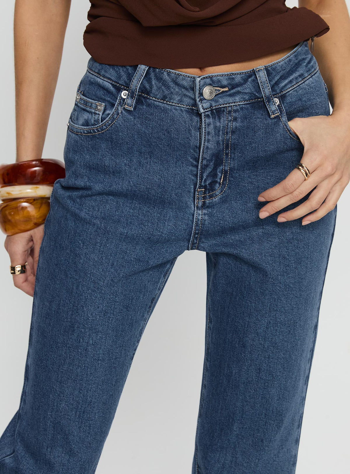 Magic Mirror Mid Rise Bootleg Jeans Mid Blue Wash