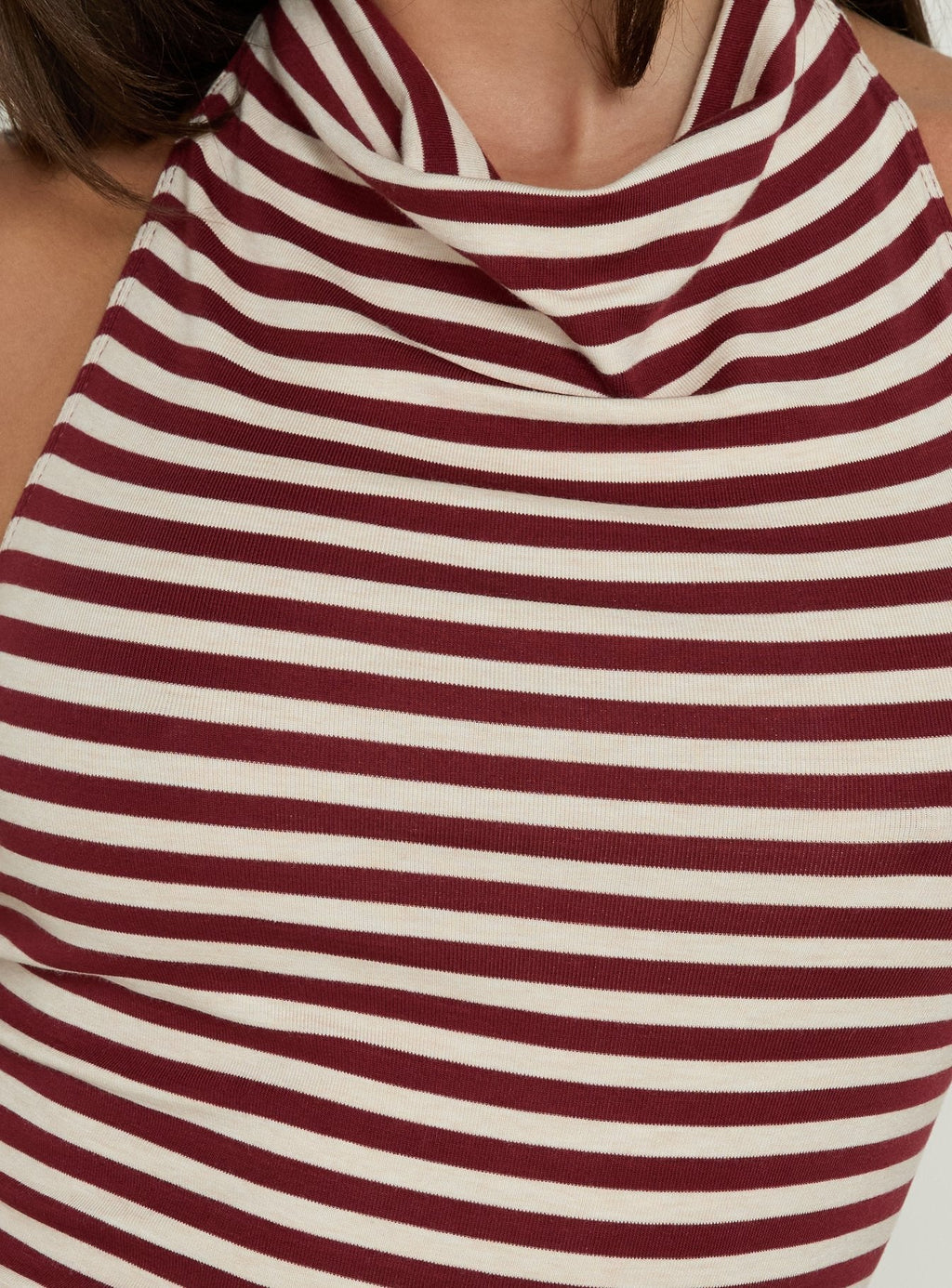 Shaynha Cowl Neck Playsuit Red Stripe