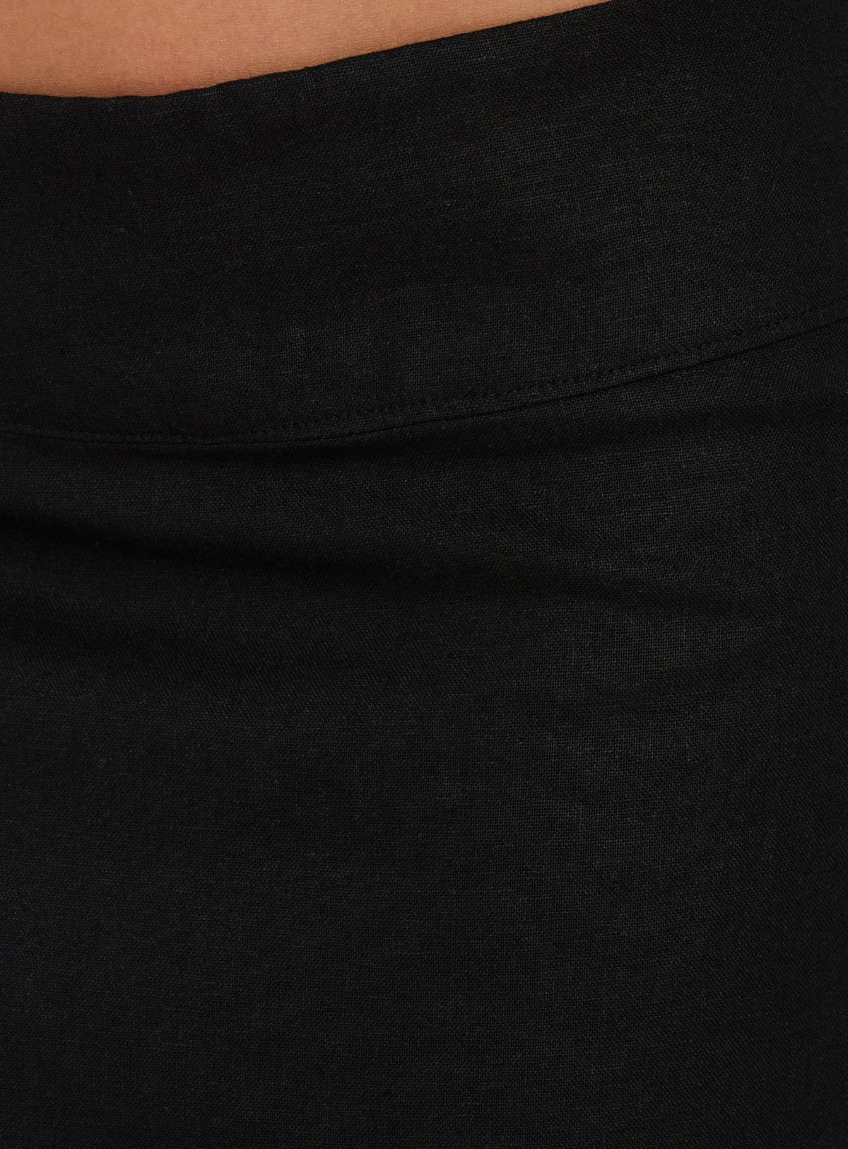 Such Delight Linen Midi Skirt Black