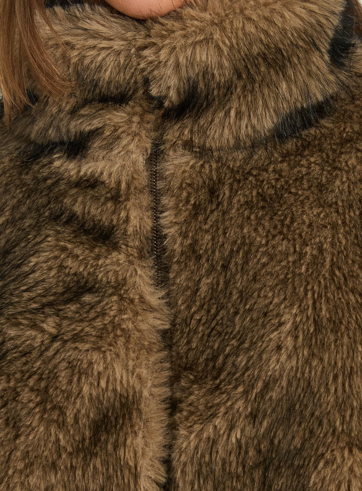 Luxia Faux Fur Funnel Neck Jacket Multi