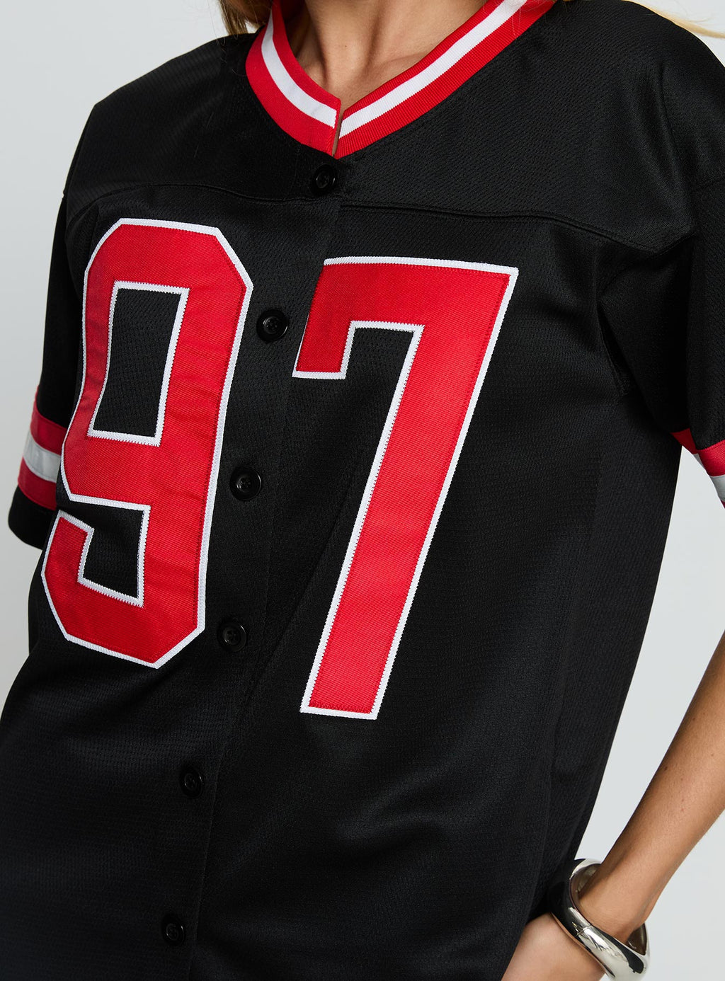 SDSU Football Button Down Jersey Black