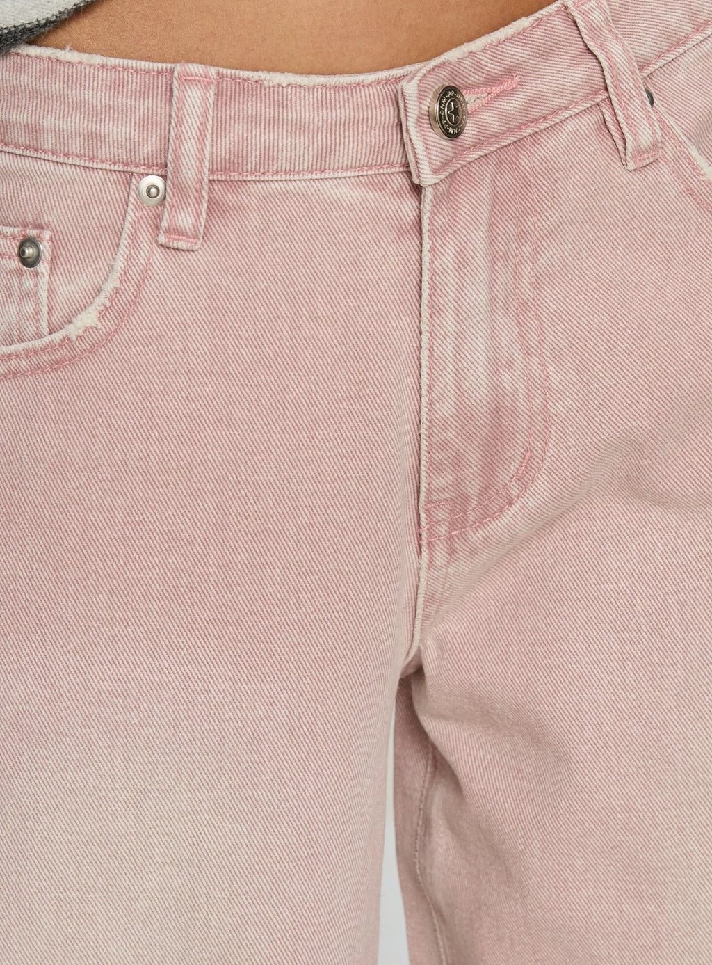 Lucky Dip Mid Rise Straight Leg Jeans Washed Pink