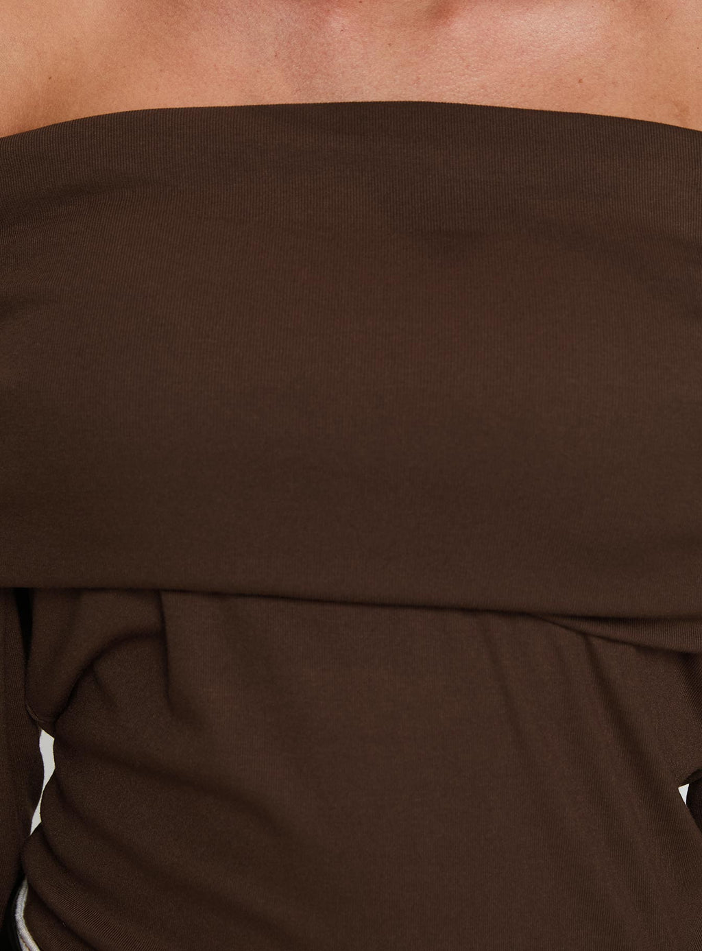 Spoilt Off The Shoulder Bodysuit Brown