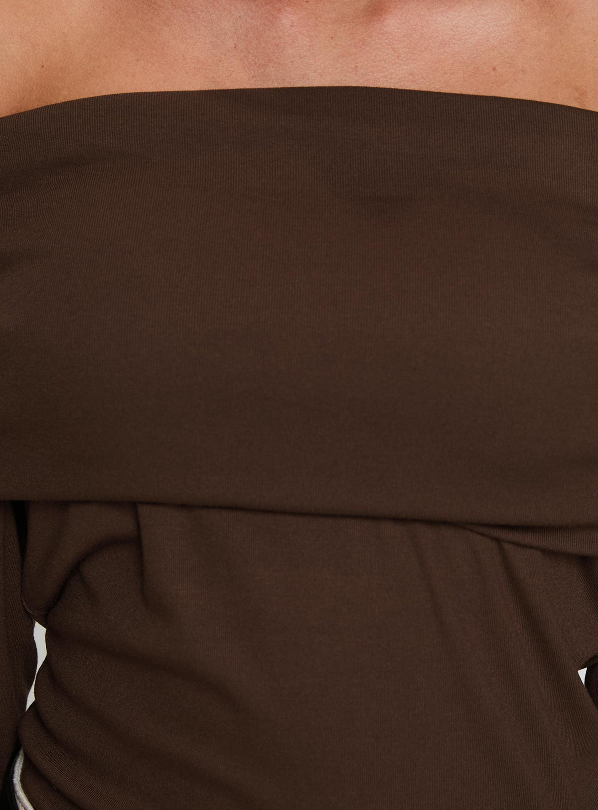 Spoilt Off The Shoulder Bodysuit Brown