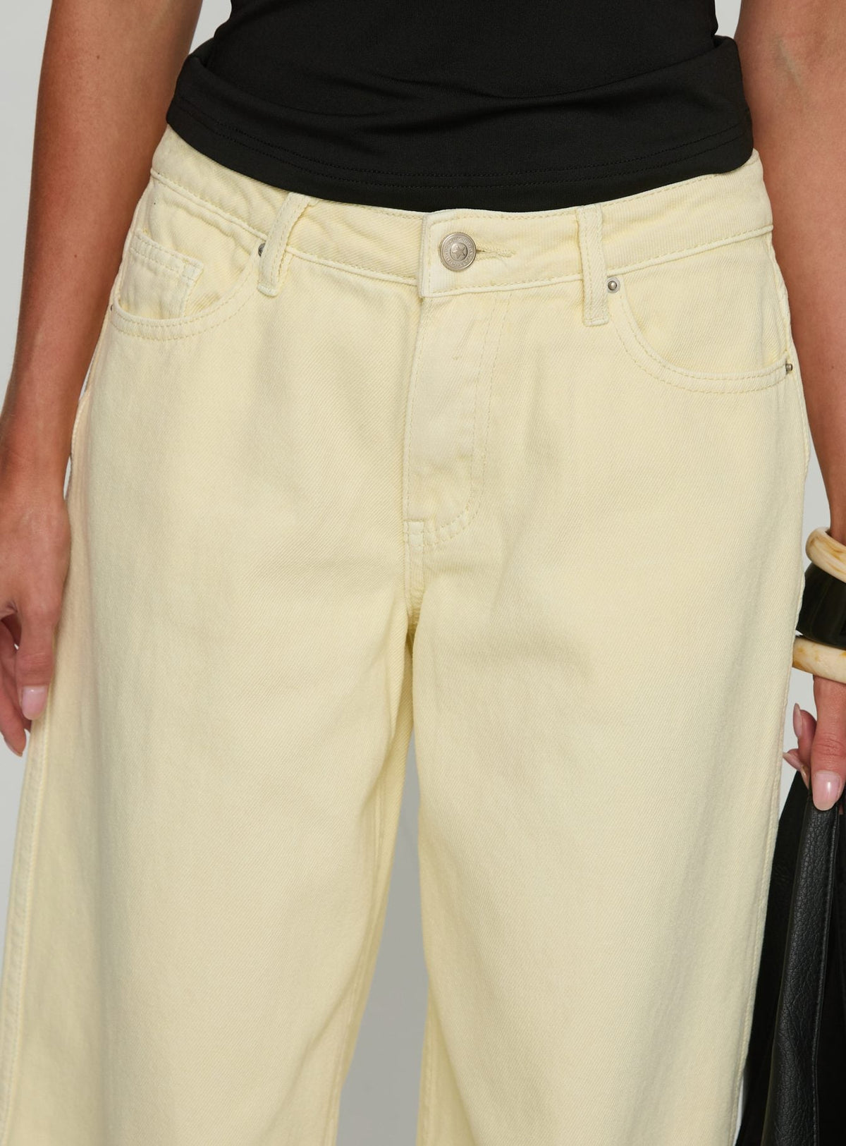 Ramos Low Rise Wide Leg Jeans Butter Lemon