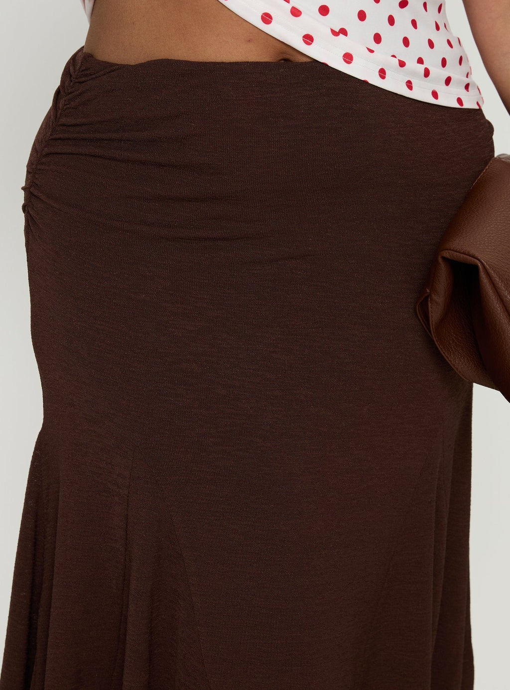 Lewish Low Rise Midi Skirt Chocolate Curve