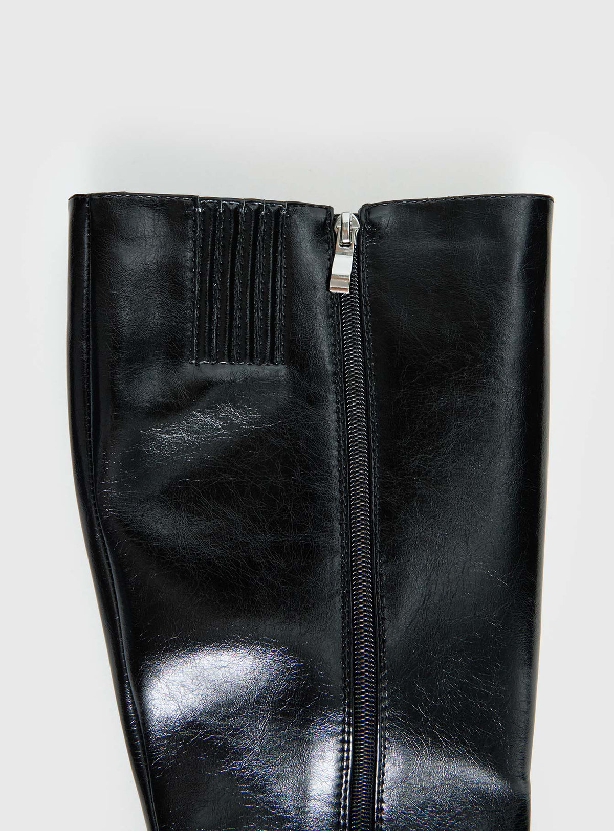 Sawyer Knee High Boots Black Crinkle