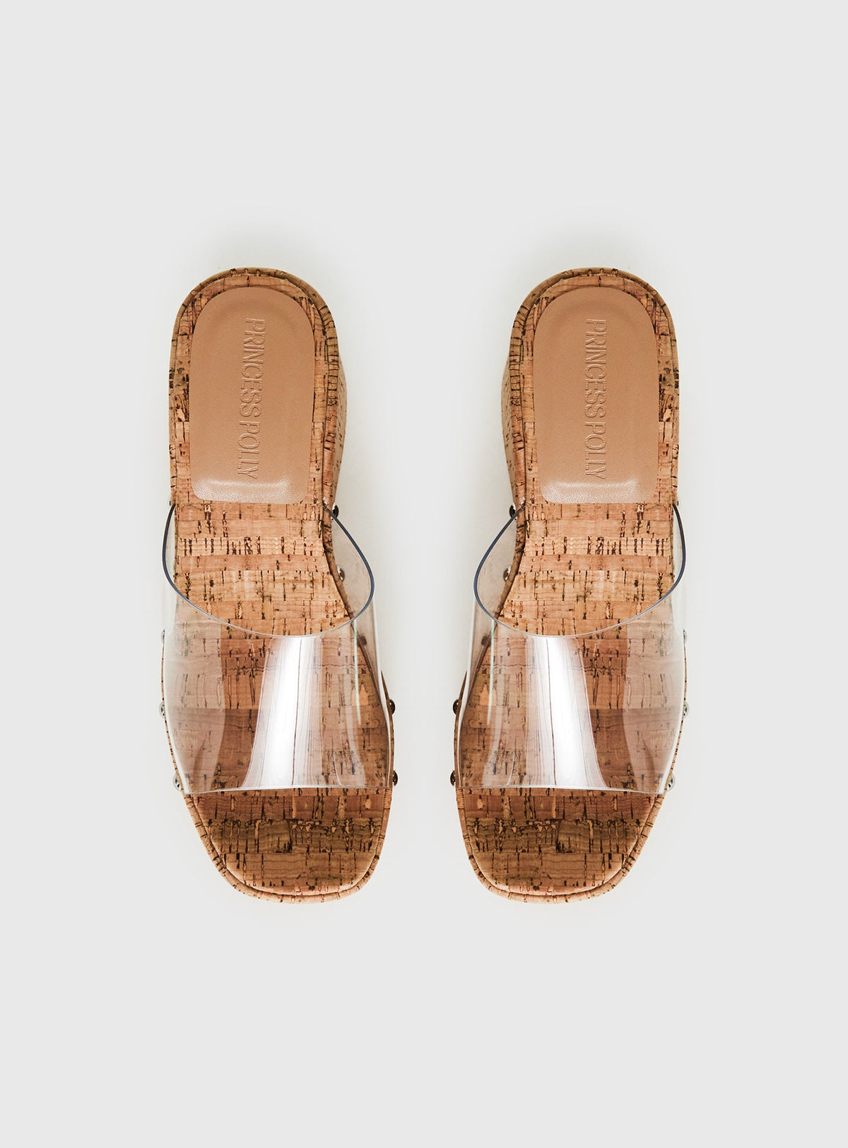 Pale Moonlight Platform Heels Cork / Clear