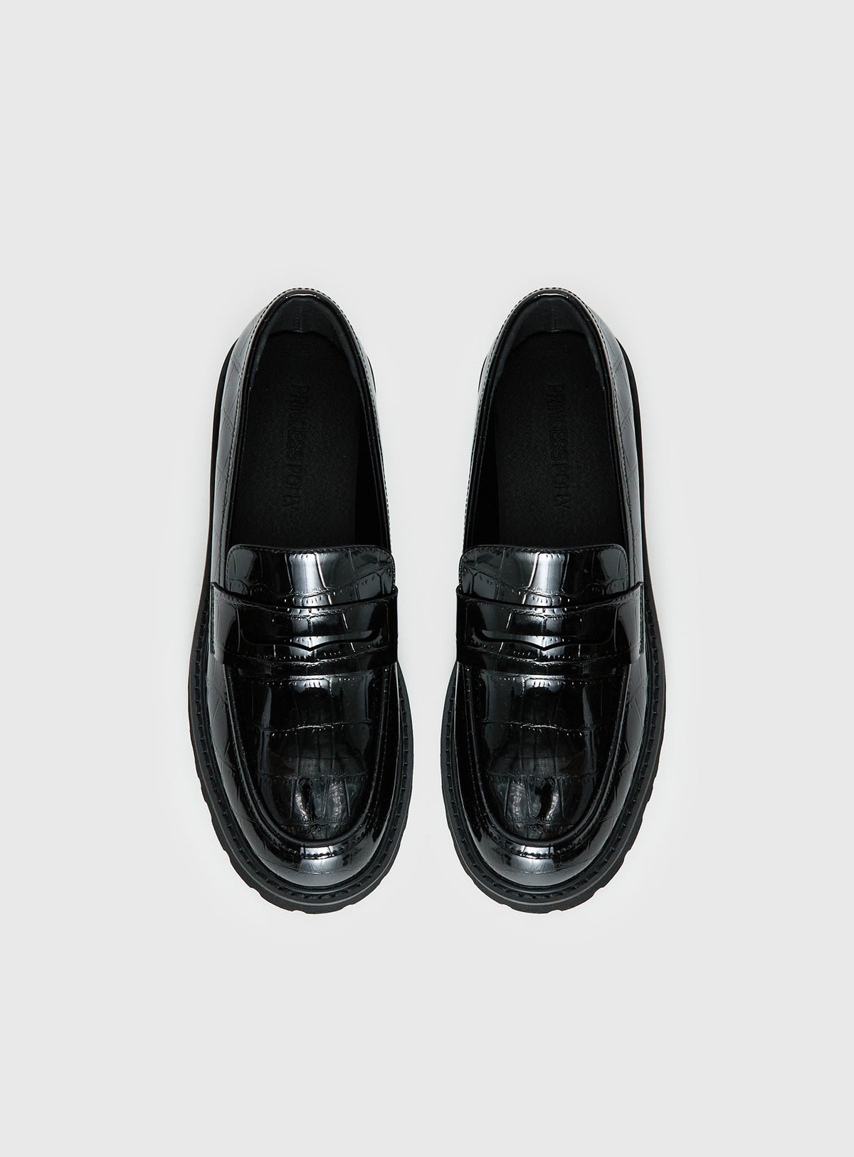 Face The Wind Faux Leather Loafers Black