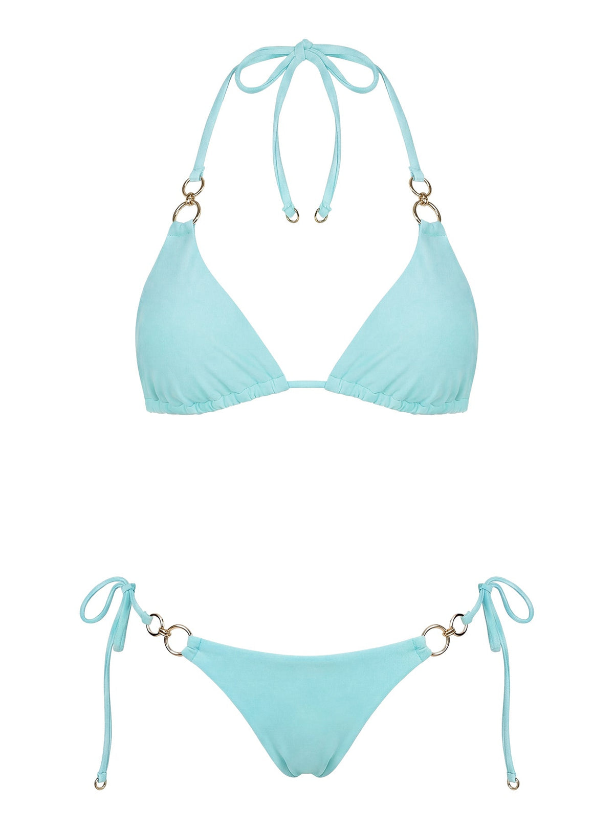 Sun Drenched Hardware Detail Bikini Top Blue