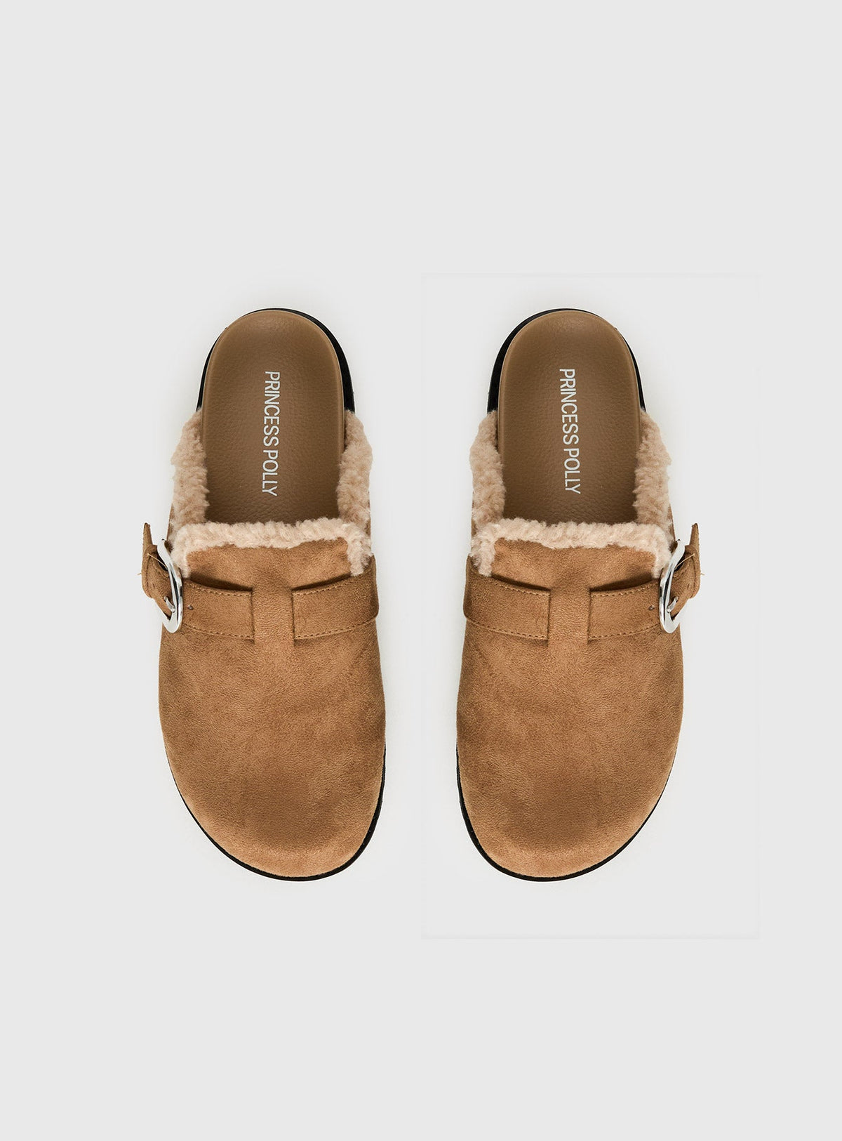 Raxton Faux Suede Clogs Brown
