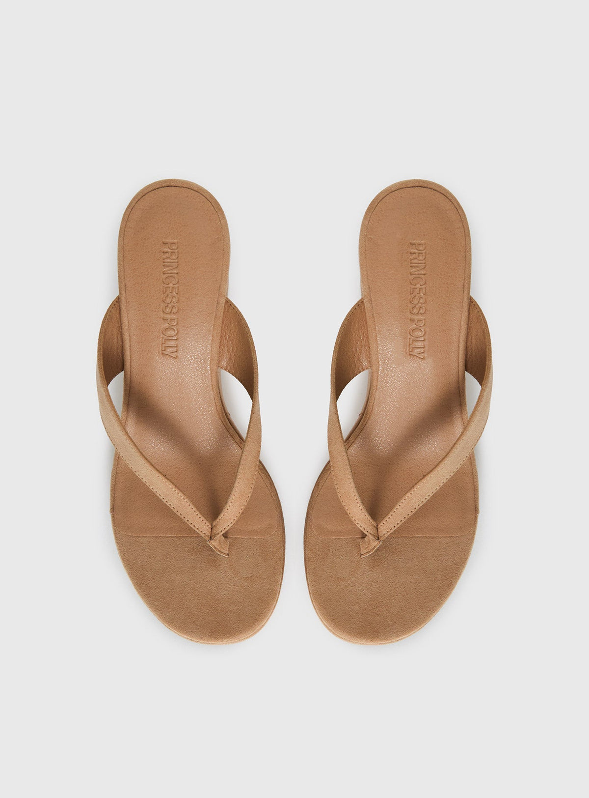 Kamiko Wedged Heels Tan Faux Suede