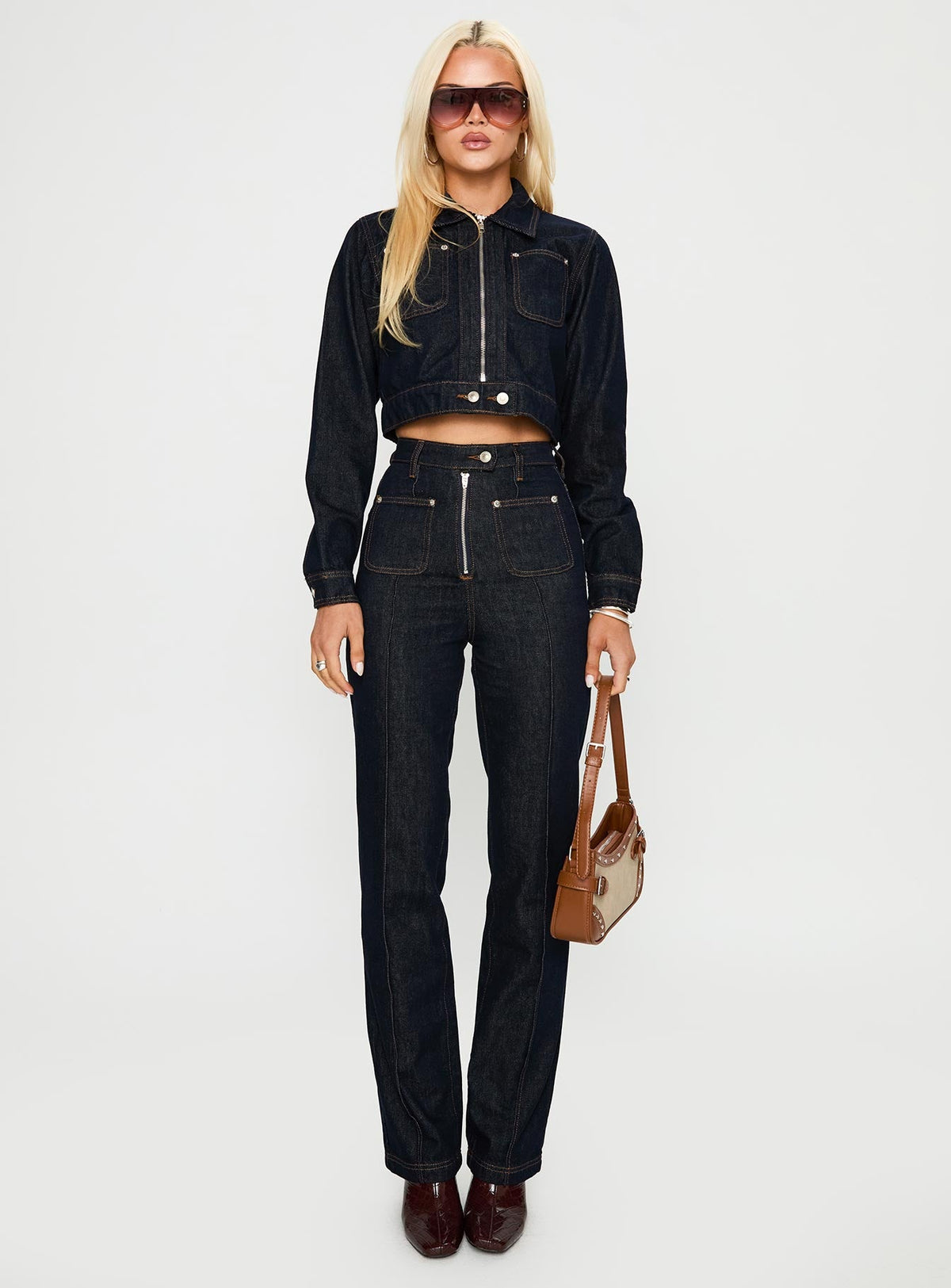 Stallion Cropped Jacket Indigo