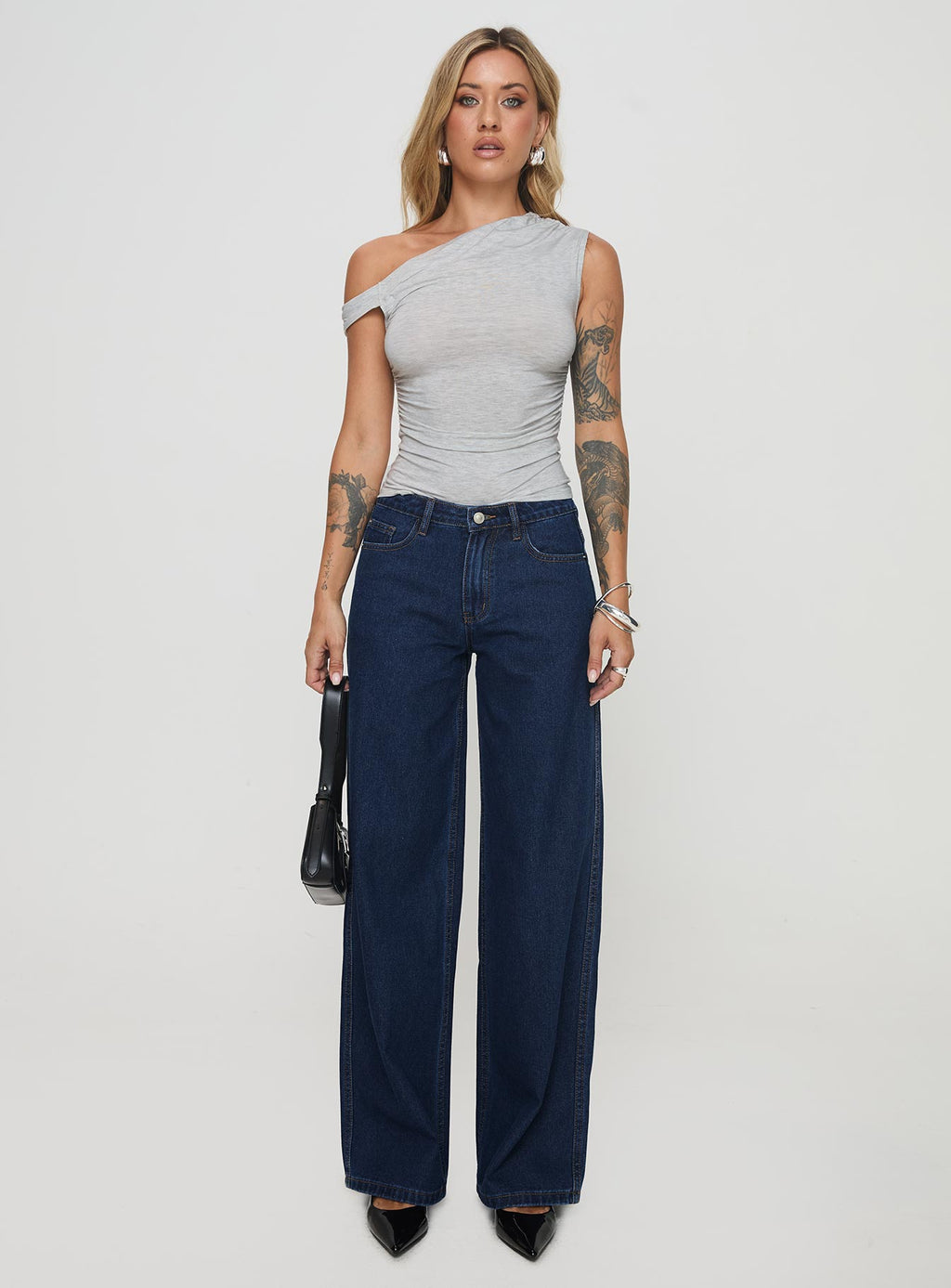 Maryanne Mid Rise Straight Leg Jeans Dark Wash