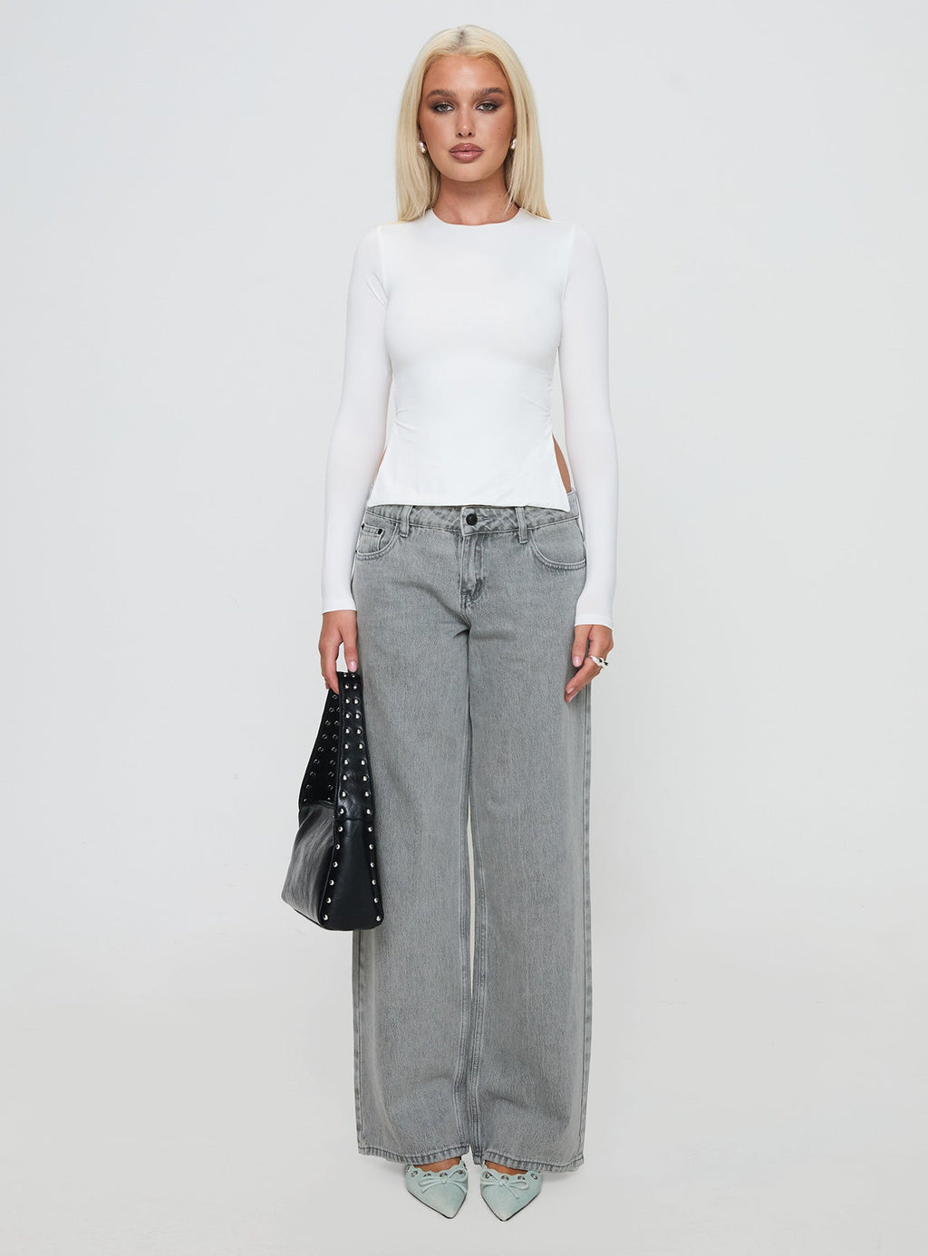 Ellanor Low Rise Straight Leg Jean Washed Grey