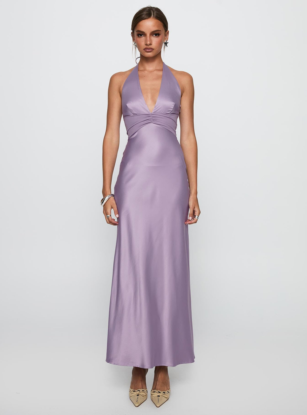 Rousseau Halter Maxi Dress Mauve