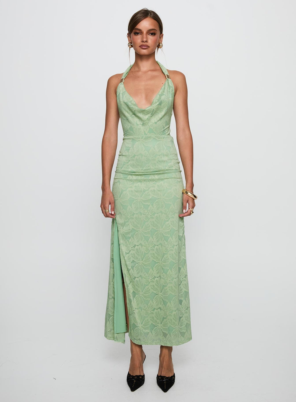 Starfall Halter Maxi Dress Sage