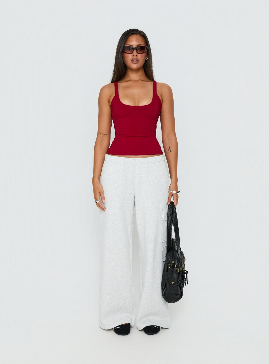 Kasper Cinched Tank Top Wine