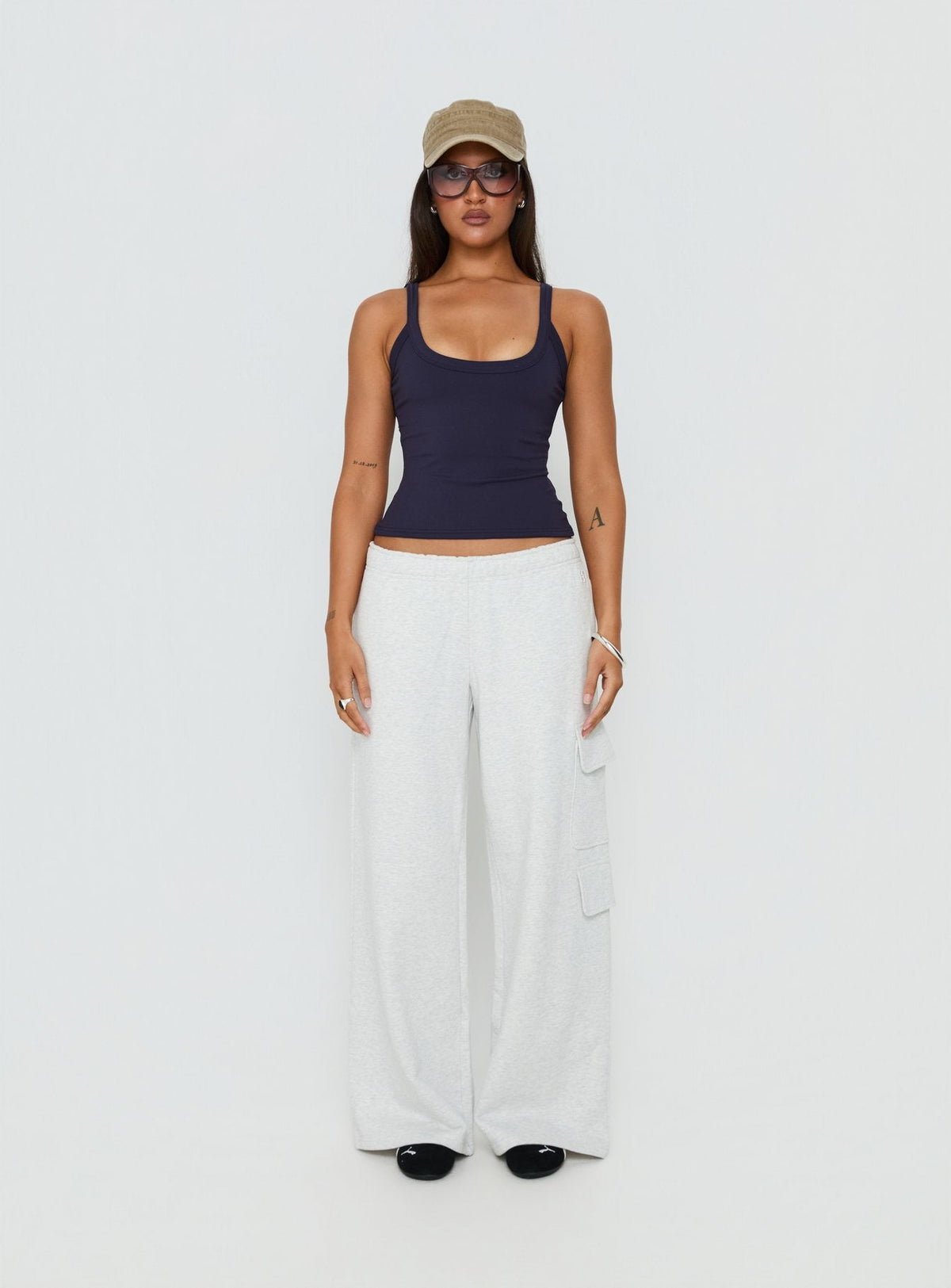 Kasper Cinched Tank Top Navy