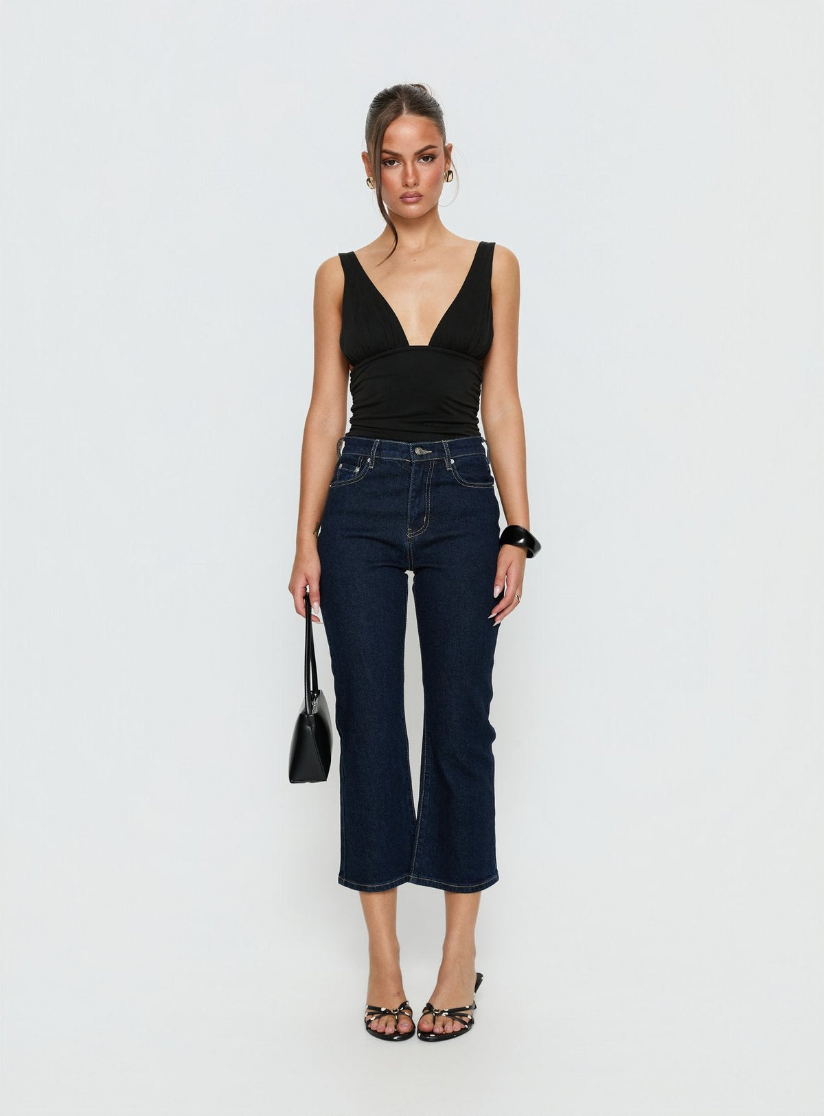 Cindee High Rise Cropped Jeans Raw Indigo