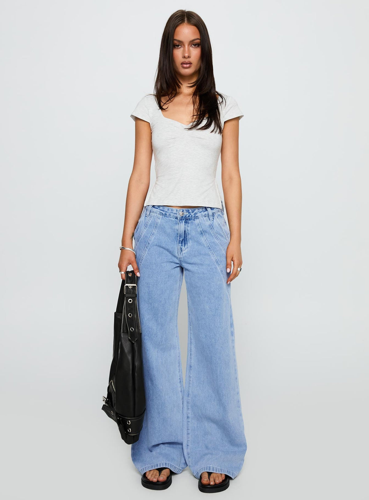 Reaper Mid Rise Baggy Jeans Light Blue Wash