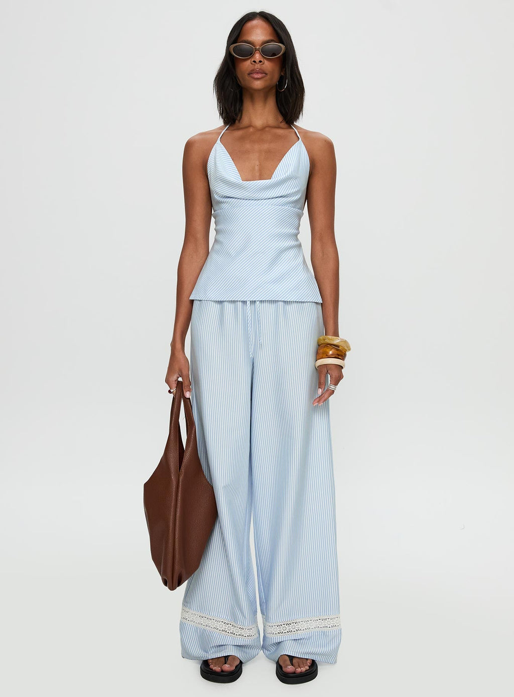 Summer Too Hot Pant Blue Stripe