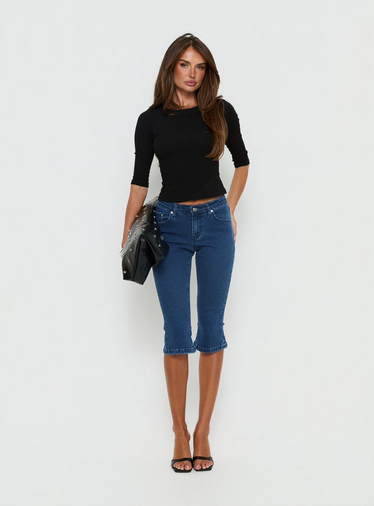 Kissimo Kick Flare Capri Pants Indigo Blue