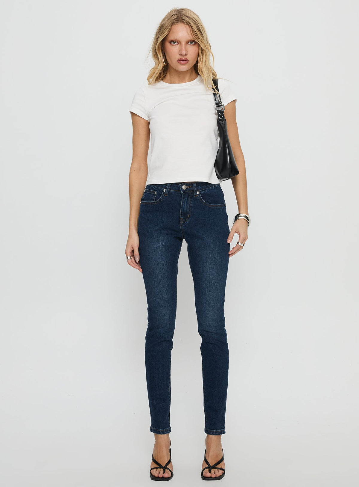 Illyssa Mid Rise Skinny Jeans Mid Blue Wash