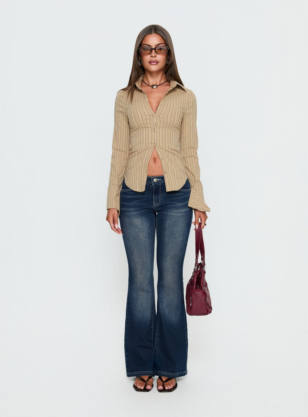 Zilvia Bootleg Mid Rise Jeans Raw Denim