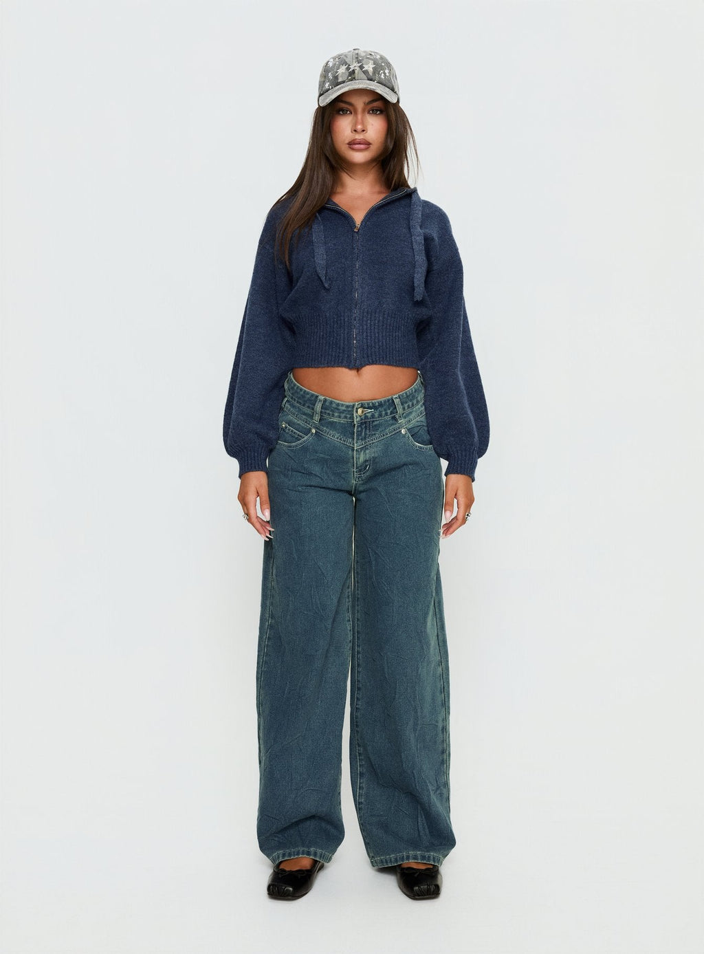 Shanna Relaxed Low Rise Jeans Acid Raw Wash