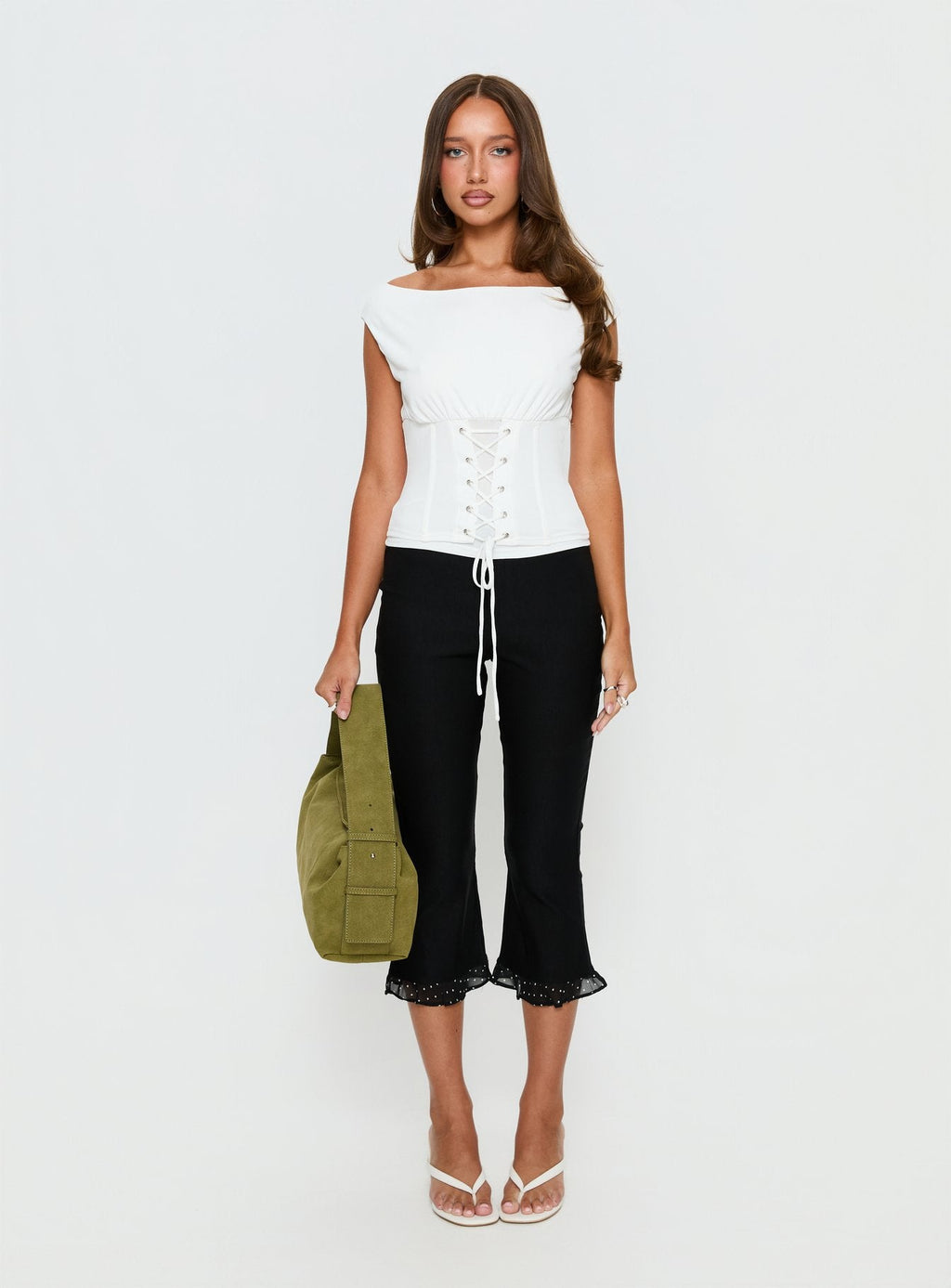 Unbothered Corset Top White