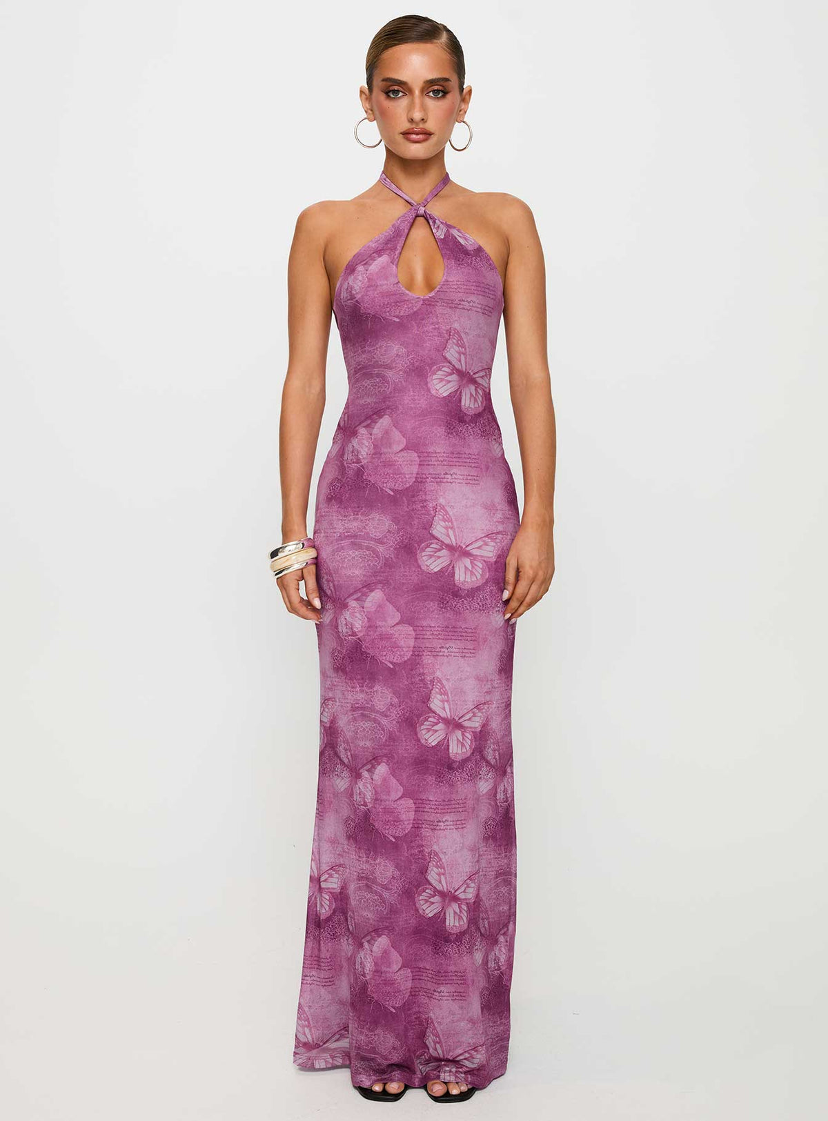Nathaleia Halter Maxi Dress Purple